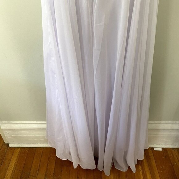 NWT Hebeos white wedding dress formal lace buttons applique women size small - Picture 7 of 14